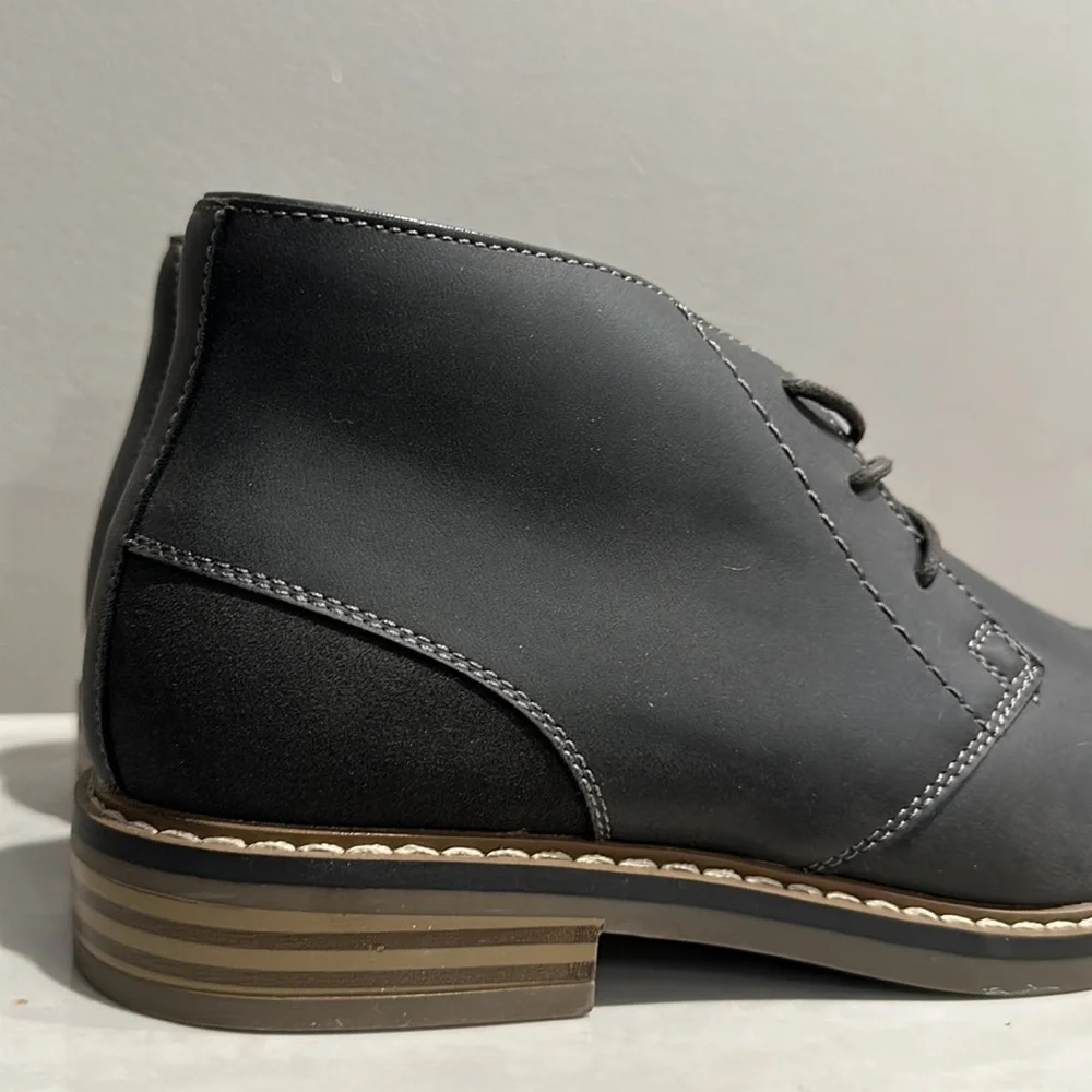 R2 Faux Gray Leather Men’s Chukka Lace Up Boots Size 8 - Picture 3 of 10